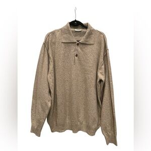 Beretta Sport Men’s Beige Long Sleeve Polo wool Sweater Size:54